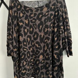 Cherish Black and Brown Leopard Print Blouse